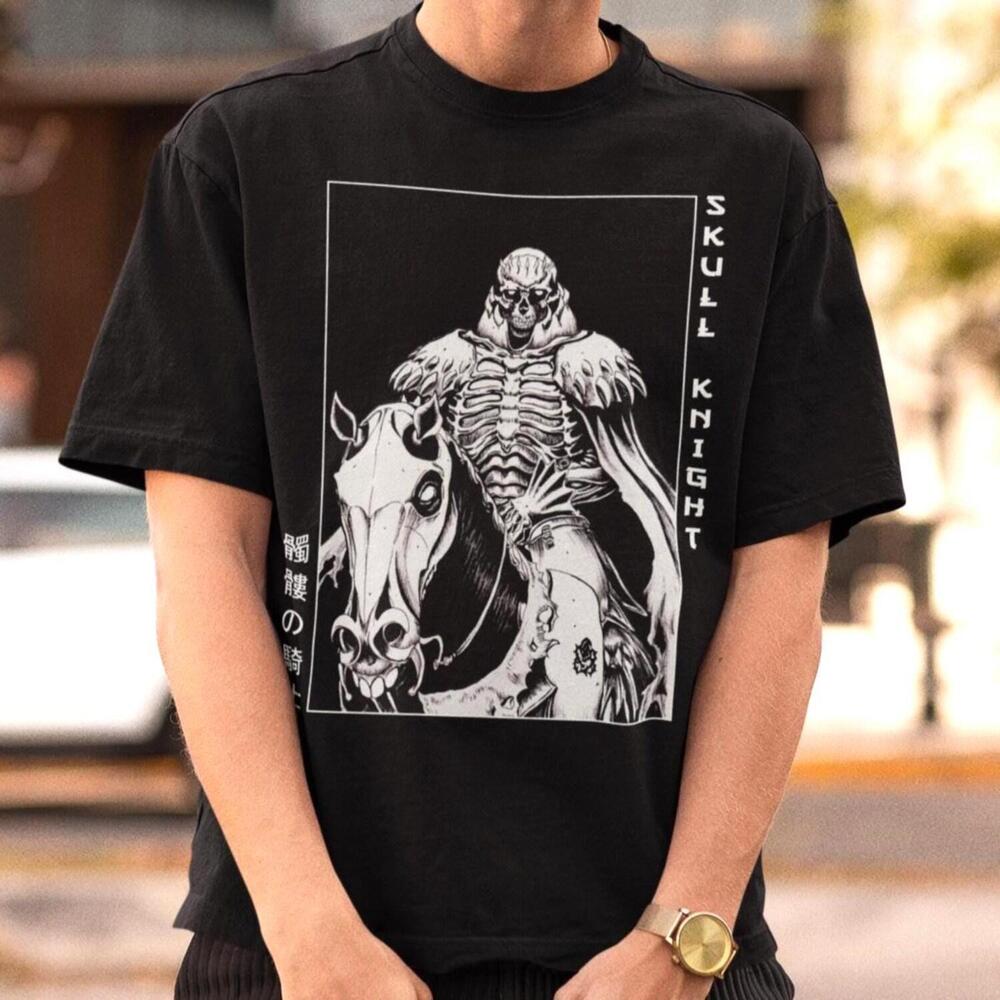 Skull Knight Shirt, Beherit Tee, Dark Fantasy Anime Tee, Medieval Manga